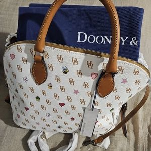 Dooney & Bourke Novelty Zip Zip satchel Bees 🐝 cupcakes 🧁 and hearts 💕.